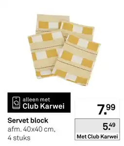 Karwei Servet block aanbieding