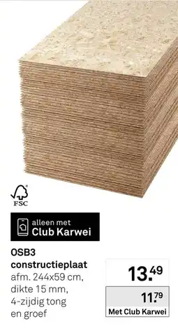 Karwei OSB3 constructieplaat aanbieding