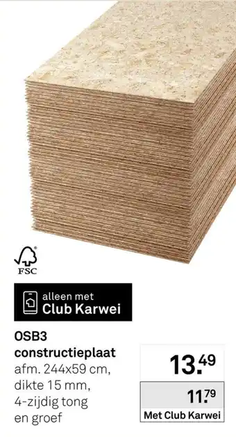 Karwei OSB3 constructieplaat aanbieding