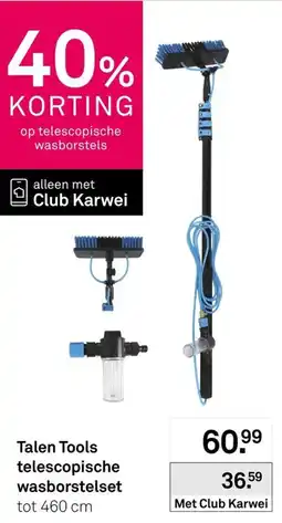 Karwei Talen tools telescopische wasborstelset aanbieding