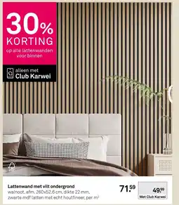 Karwei Lattenwand met vilt ondergrond aanbieding