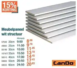 Cevo Meubelpaneel wit structuur aanbieding