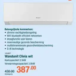 Cevo Wandunit Clivia wit aanbieding