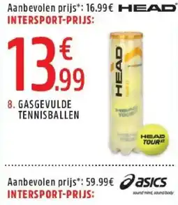 Intersport 8. gasgevulde tennisballen aanbieding