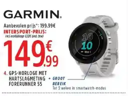 Intersport gps-horloge met hartslagmeting forerunner 55 aanbieding