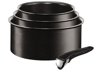 Makro Tefal Pannenset Ingenio zwart 4 stuks aanbieding
