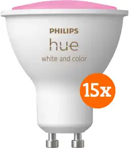 Coolblue Philips Hue White and Color GU10 15-pack aanbieding