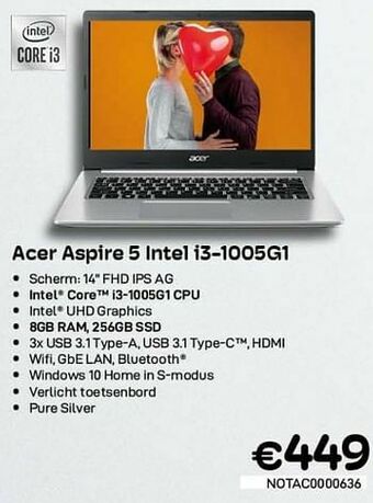 CompuDeals Acer aspire 5 intel i3-1005g1 aanbieding