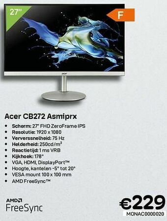 CompuDeals Acer cb272 asmiprx aanbieding
