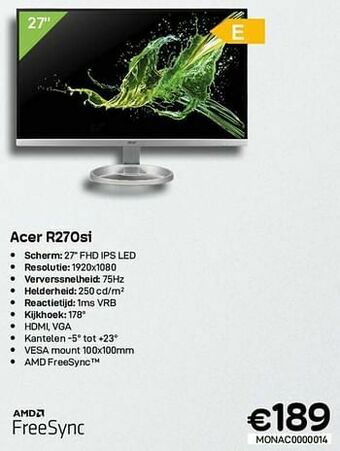 CompuDeals Acer r270si aanbieding