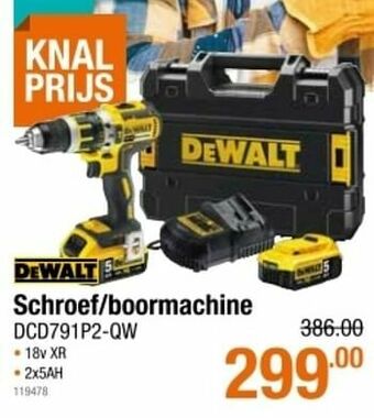 Cevo Dewalt schroef- boormachine dcd791p2-qw aanbieding