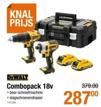 Cevo Dewalt combopack 18v aanbieding