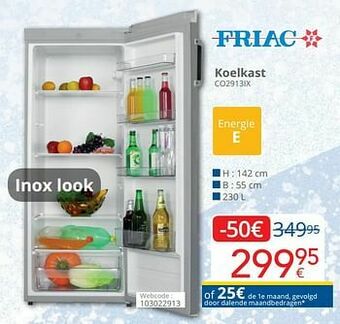 Eldi Friac koelkast co2913ix aanbieding