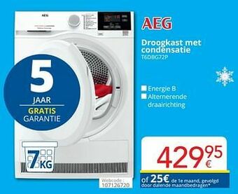 Eldi Aeg droogkast met condensatie t6dbg72p aanbieding