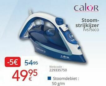 Eldi Calor stoomstrijkijzer fv5750co aanbieding