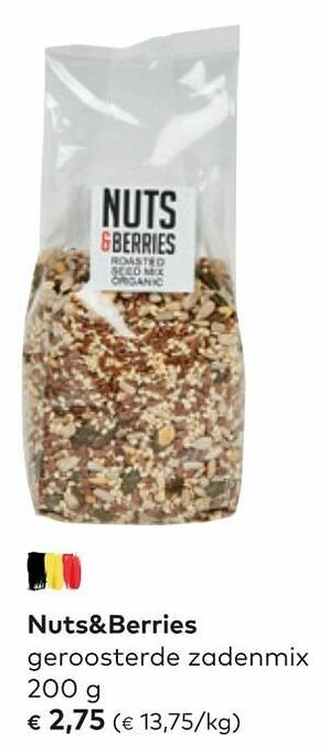 Bio Planet Nuts+berries geroosterde zadenmix aanbieding