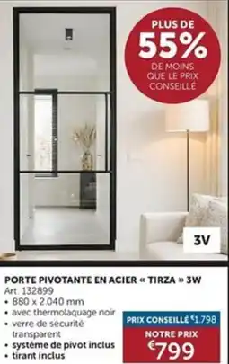 Zelfbouwmarkt porte pivotante en acier tirza 3w aanbieding