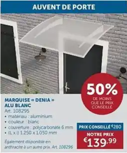 Zelfbouwmarkt Auvent de porte aanbieding