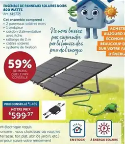 Zelfbouwmarkt Ensemble de panneaux solaires noirs aanbieding
