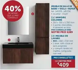 Zelfbouwmarkt Meuble de salle de bains viola noyer aanbieding