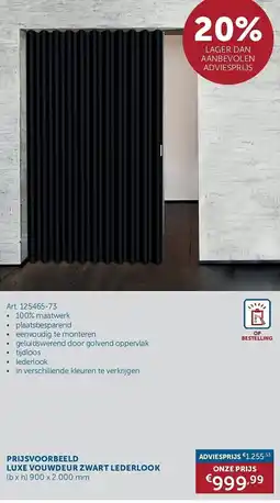 Zelfbouwmarkt Luxe vouwdeur zwart lederlook aanbieding