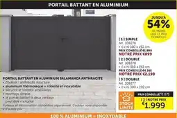 Zelfbouwmarkt Portail battant en aluminium salamanca anthracite aanbieding