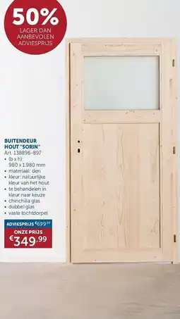 Zelfbouwmarkt Buitendeur hout sorin aanbieding