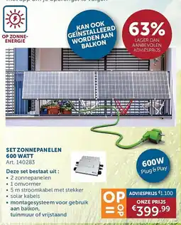 Zelfbouwmarkt Set zonnepanelen 600 watt aanbieding