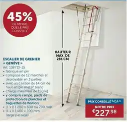 Zelfbouwmarkt Escalier de grenier genève aanbieding