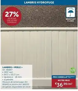 Zelfbouwmarkt Lambris perle aanbieding