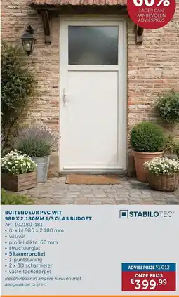 Zelfbouwmarkt Buitendeur pvc wit aanbieding