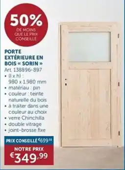Zelfbouwmarkt porte extérieure en bois « sorin » aanbieding