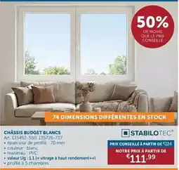 Zelfbouwmarkt Châssis budget blancs aanbieding