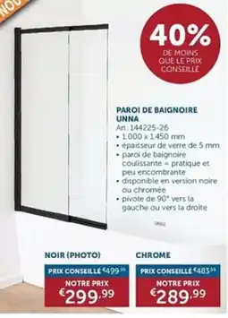 Zelfbouwmarkt paroi de baignoire unna aanbieding