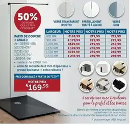 Zelfbouwmarkt paroi de douche anais aanbieding