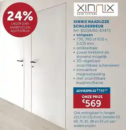 Zelfbouwmarkt Xinnix naadloze schilderdeur aanbieding