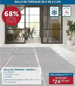 Zelfbouwmarkt Dalle de terrasse grizzly aanbieding