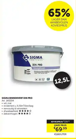 Zelfbouwmarkt Sigma binnenverf din pro aanbieding