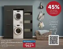 Zelfbouwmarkt Meuble pour buanderie anthracite aanbieding