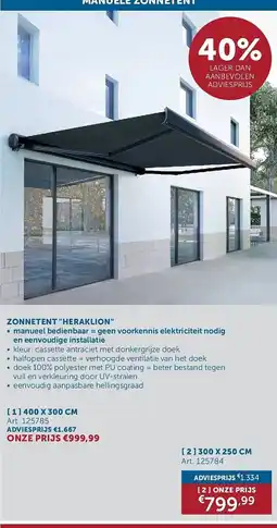 Zelfbouwmarkt Zonnetent heraklion aanbieding