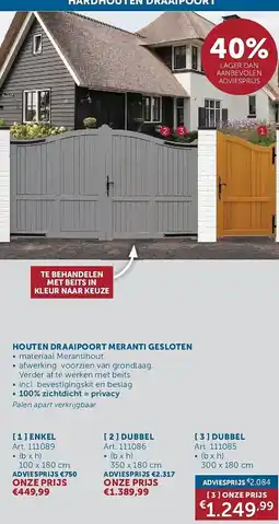 Zelfbouwmarkt Houten draaipoort meranti gesloten aanbieding