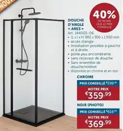 Zelfbouwmarkt Douche d'angle ares aanbieding