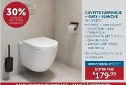 Zelfbouwmarkt Cuvette suspendue gary blanche aanbieding