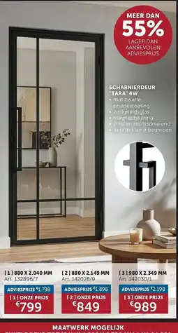 Zelfbouwmarkt Scharnierdeur "tara" 4w aanbieding