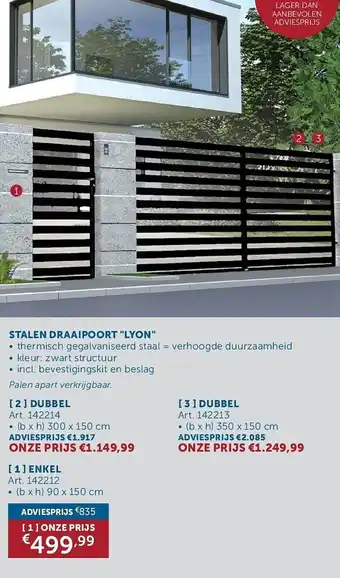 Zelfbouwmarkt Stalen draaipoort lyon aanbieding