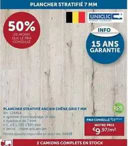 Zelfbouwmarkt plancher stratifié ancien chêne gris aanbieding