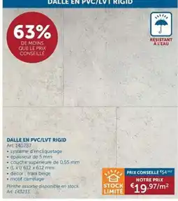 Zelfbouwmarkt Dalle en pvc/lvt rigid aanbieding