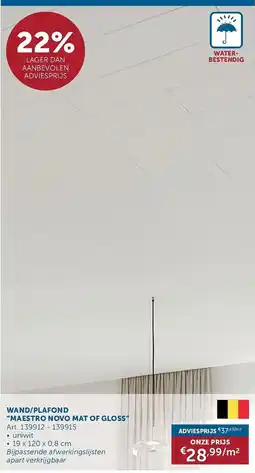 Zelfbouwmarkt wand/plafond maestro novo mat of gloss aanbieding