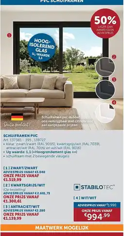 Zelfbouwmarkt Pvc schuiframen aanbieding