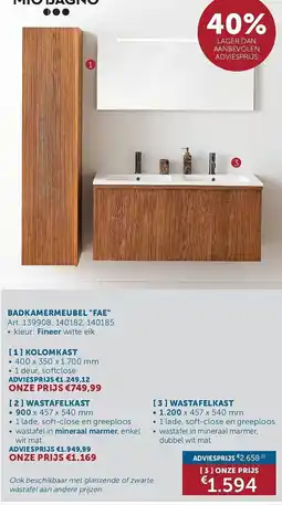 Zelfbouwmarkt Badkamermeubel "FAE" aanbieding